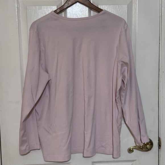 PRESWICK & MOORE 2XL LONG SLEEVE KNIT TOP TEE T-SHIRT LT PINK COTTON - Picture 8 of 10